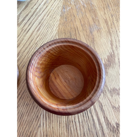 Vintage German Hand Turned Wood Lidded Jar Pyrography Souvenir Deutschland - Picture 4 of 7